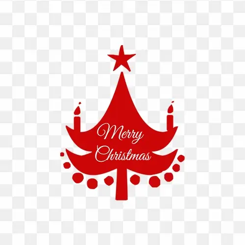 Free merry christmas red tree png image